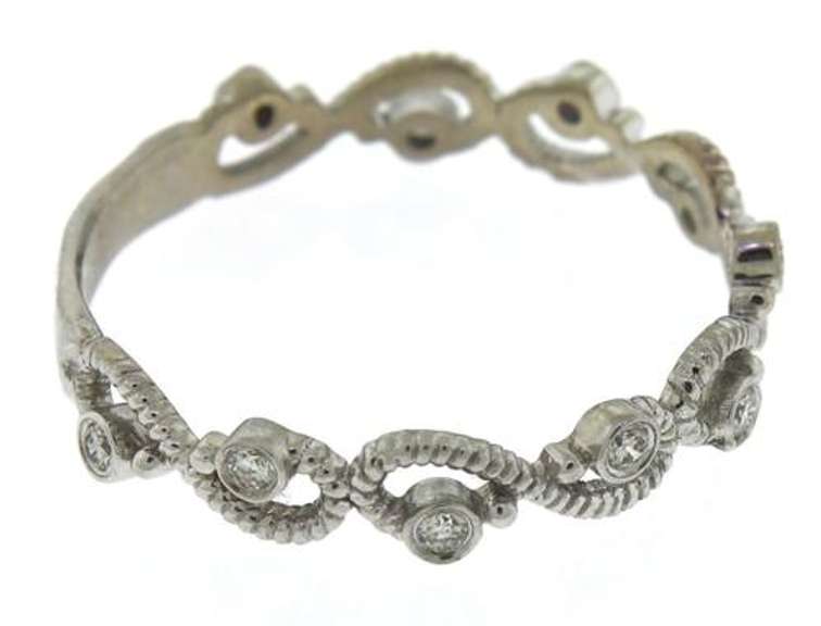 Delicate 14kt WG Diamond Accent Openwork Infinity Ring