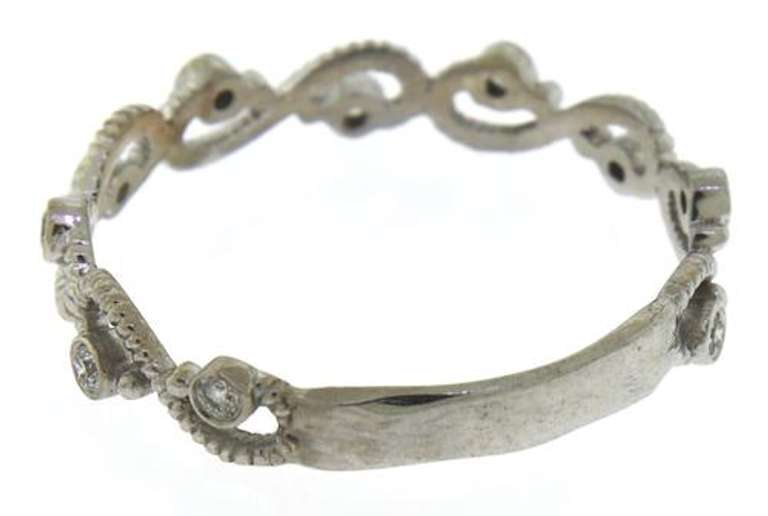 Delicate 14kt WG Diamond Accent Openwork Infinity Ring
