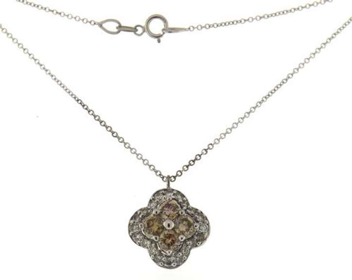 Great White Gold Choc & White Diamond Necklace