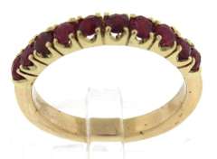 Alluring 14kt YG Round Cut Ruby Band Ring