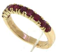 Alluring 14kt YG Round Cut Ruby Band Ring