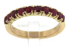 Alluring 14kt YG Round Cut Ruby Band Ring