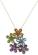 Pretty Multi Gemstone Flower Necklace