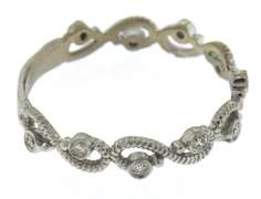 Delicate 14kt WG Diamond Accent Openwork Infinity Ring