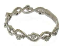 Delicate 14kt WG Diamond Accent Openwork Infinity Ring