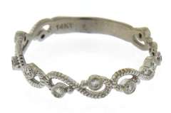 Delicate 14kt WG Diamond Accent Openwork Infinity Ring