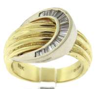 Handsome 18kt Baguette Diamond Horseshoe Ring