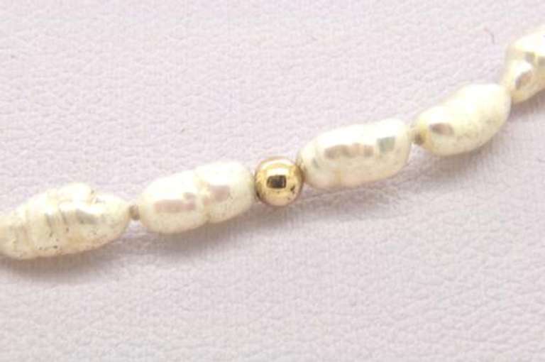LADIES 14 KT YELLOW GOLD FRESH WATER PEARL NECKLACE