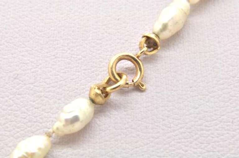 LADIES 14 KT YELLOW GOLD FRESH WATER PEARL NECKLACE