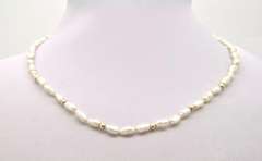 LADIES 14 KT YELLOW GOLD FRESH WATER PEARL NECKLACE