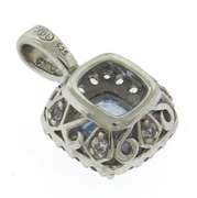 Sterling Silver Blue Topaz & CZ Pendant