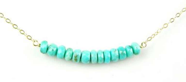 Gold Filled Necklace with Turquoise Rondelles