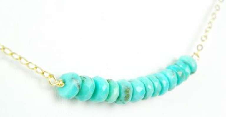 Gold Filled Necklace with Turquoise Rondelles