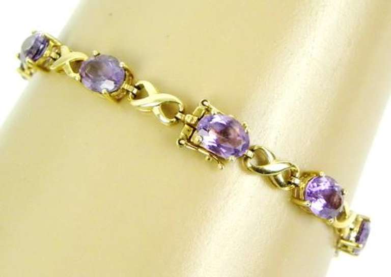 10K Gold Amethyst Infinity Tennis Bracelet