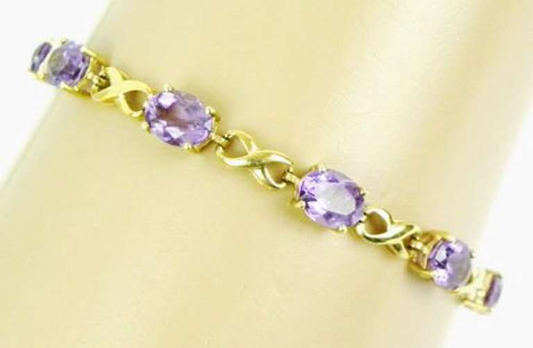 10K Gold Amethyst Infinity Tennis Bracelet