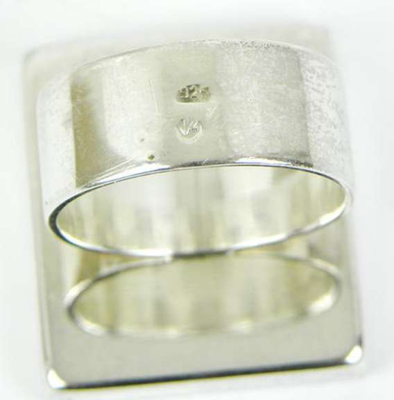 Sterling Multi-Colored Checkerboard Amber Ring, 6.5