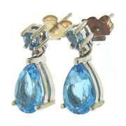 Pretty Blue Topaz and Diamond Accent Earrings