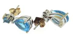 Pretty Blue Topaz and Diamond Accent Earrings