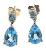 Pretty Blue Topaz and Diamond Accent Earrings