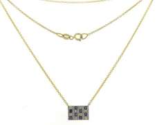 Strong Blue Sapphire and Diamond Yellow Gold Necklace