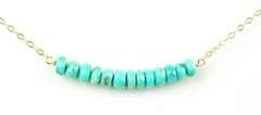 Gold Filled Necklace with Turquoise Rondelles
