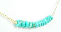 Gold Filled Necklace with Turquoise Rondelles