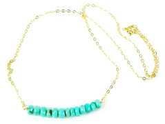 Gold Filled Necklace with Turquoise Rondelles