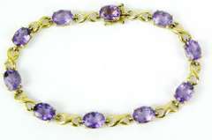 10K Gold Amethyst Infinity Tennis Bracelet