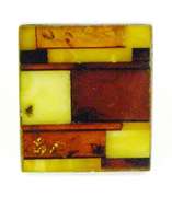 Sterling Multi-Colored Checkerboard Amber Ring, 6.5