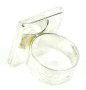 Sterling Multi-Colored Checkerboard Amber Ring, 6.5