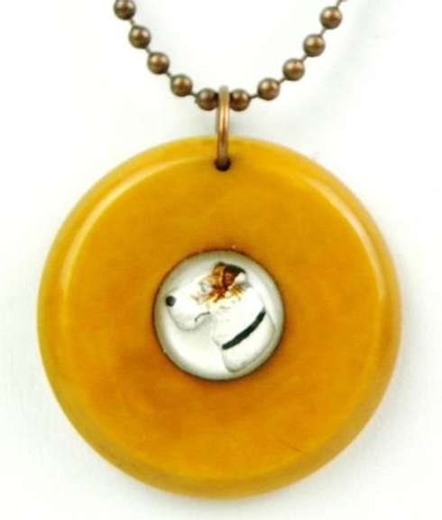 Vintage Bakelite & Crystal Essex Dog Necklace