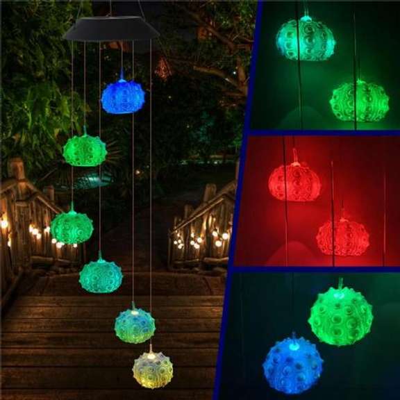 Solar Powered Wind Chime Light LED