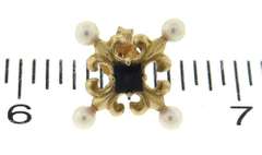 Beautiful Sapphire & Pearl Maltese Cross Earrings