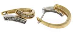 Gorgeous Two Tone Gold Diamond Bypass Earrings
