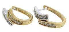 Gorgeous Two Tone Gold Diamond Bypass Earrings