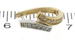 Gorgeous Two Tone Gold Diamond Bypass Earrings