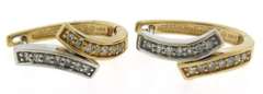 Gorgeous Two Tone Gold Diamond Bypass Earrings