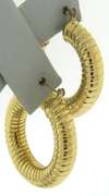 Striking 14kt YG Ribbed Hoop Earrings
