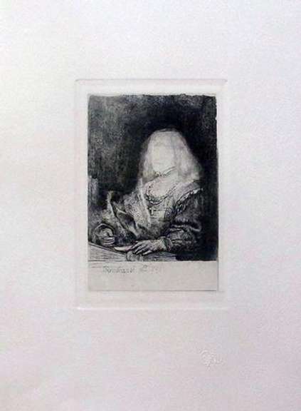 REMBRANDT 'MAN AT A DESK WEARING A CROSS'