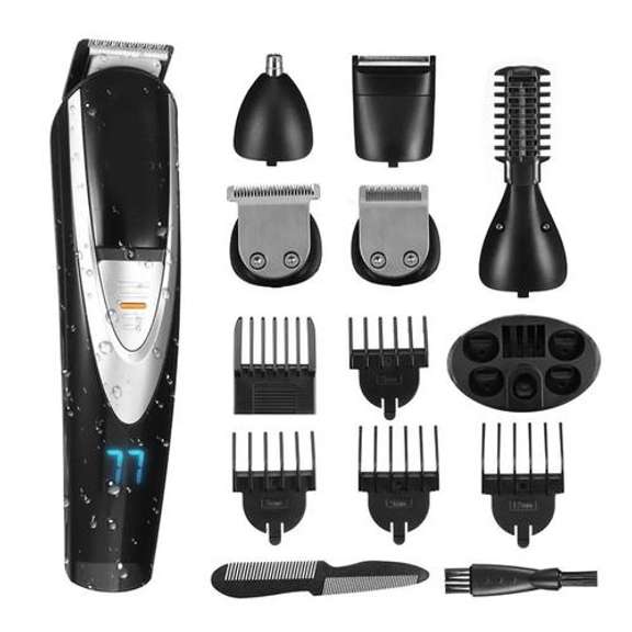 12in1 Hair Clipper Kit Men's Electric Grooming Trimmer