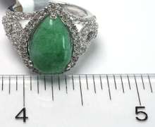 Very Attractive Emerald & White Sapphire Ring