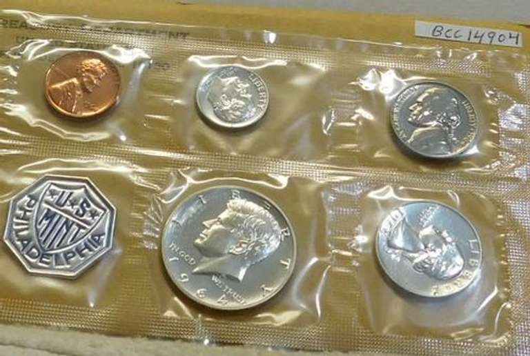 1964 Silver PROOF Set,  w/90% Kennedy Hf Dol