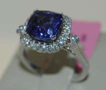 14kt white gold Tanzanite & Diamond Ring