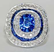 Blue Sapphire & Diamond Cocktail Ring in 18K Gold