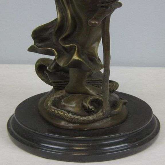 Blind Justice Lady Bronze Sculpture on Marble Statue