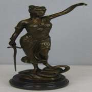 Blind Justice Lady Bronze Sculpture on Marble Statue