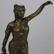 Blind Justice Lady Bronze Sculpture on Marble Statue