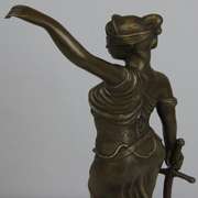 Blind Justice Lady Bronze Sculpture on Marble Statue