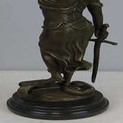 Blind Justice Lady Bronze Sculpture on Marble Statue