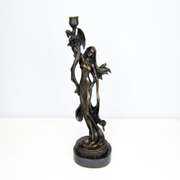 Dragon Lady Candle Holder Bronze Sculpture